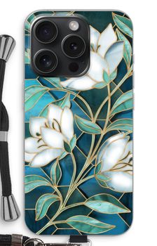 Blue stained glass flowers