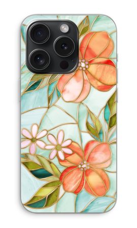 Orange stained glass flower