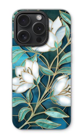 Blue stained glass flowers