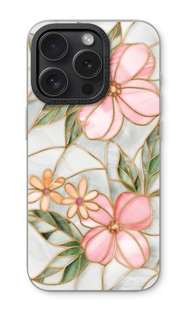 Orange stained glass flower