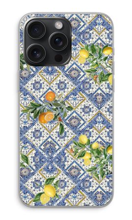 Blue tiles, lemons and oranges - small