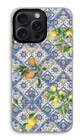 Blue tiles, lemons and oranges - small