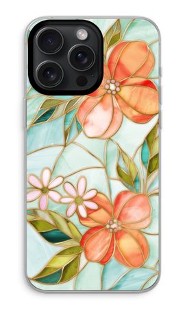 Orange stained glass flower