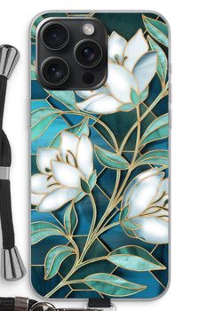 Blue stained glass flowers