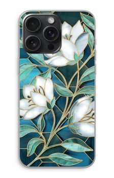 Blue stained glass flowers