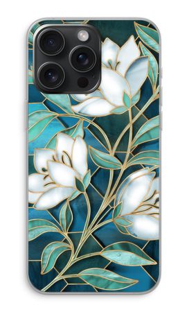 Blue stained glass flowers