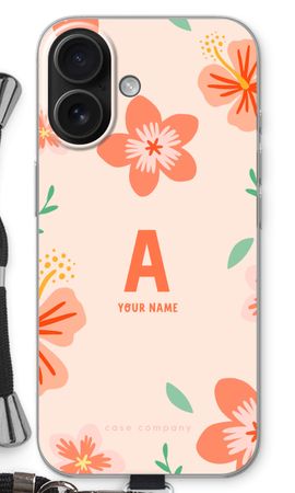 Tropical Pink Flowers Monogram