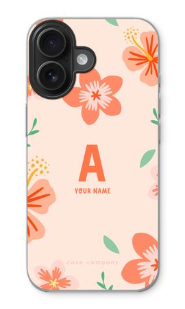 Tropical Pink Flowers Monogram
