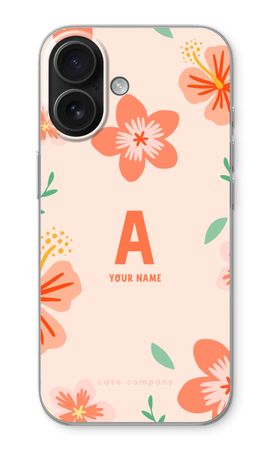 Tropical Pink Flowers Monogram