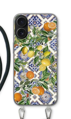 Blue tiles, lemons and oranges