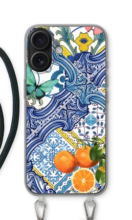 Blue tiles and oranges