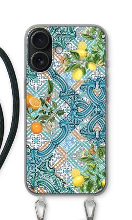 Blue tiles, lemons and oranges