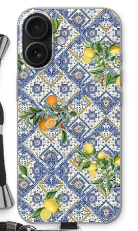 Blue tiles, lemons and oranges - small