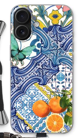 Blue tiles and oranges