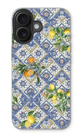 Blue tiles, lemons and oranges - small