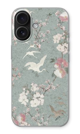 Japanese crane birds blossom