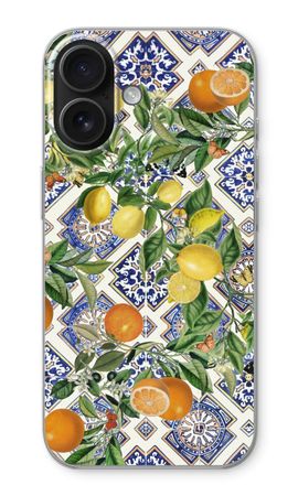 Blue tiles, lemons and oranges