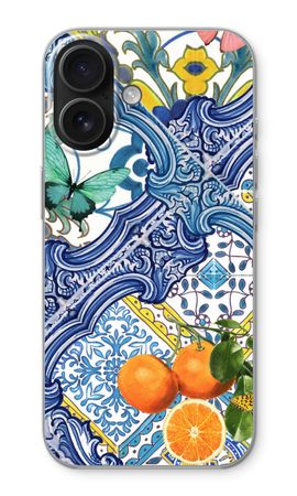 Blue tiles and oranges