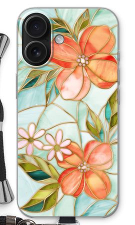 Orange stained glass flower