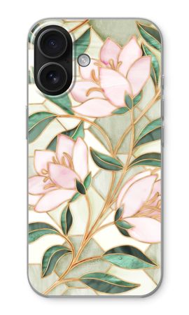 Orange stained glass flower