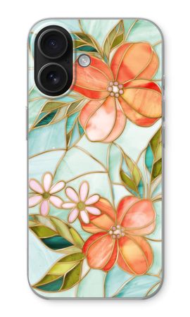 Orange stained glass flower