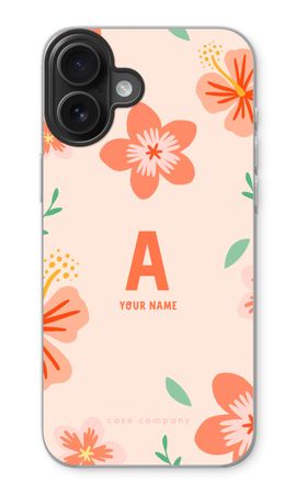 Tropical Pink Flowers Monogram