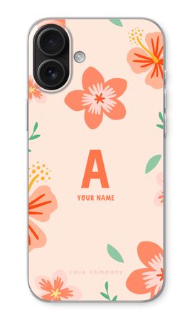 Tropical Pink Flowers Monogram