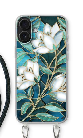 Blue stained glass flowers