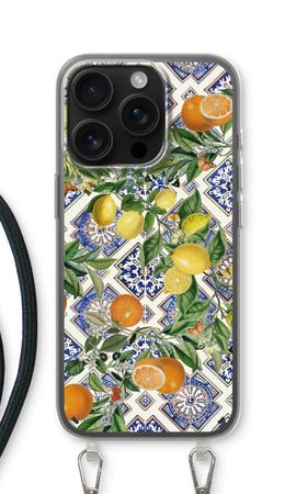 Blue tiles, lemons and oranges