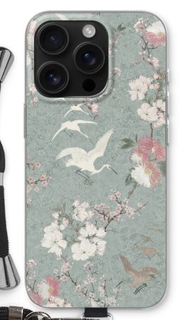Japanese crane birds blossom