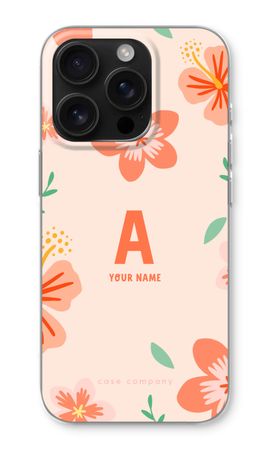 Tropical Pink Flowers Monogram