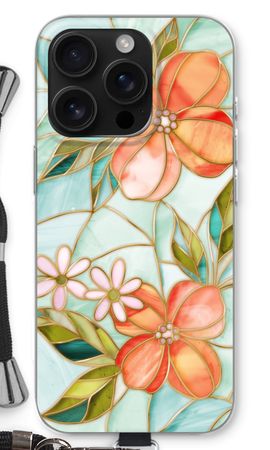 Orange stained glass flower