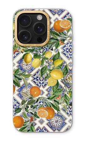 Carreaux bleus, citrons et oranges