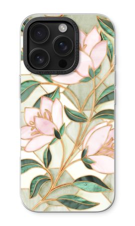 Fleur en vitrail orange