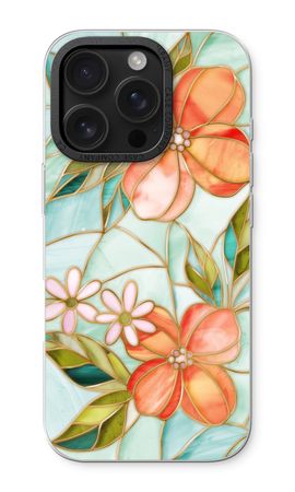 Fleur en vitrail orange