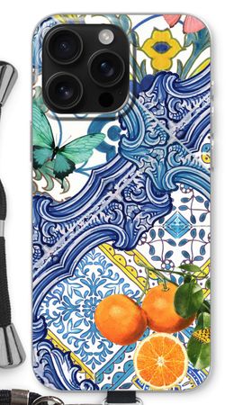 Blue tiles and oranges