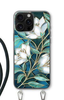 Blue stained glass flowers