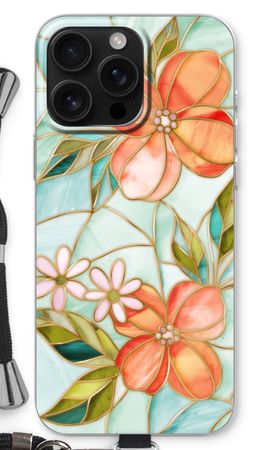 Orange stained glass flower