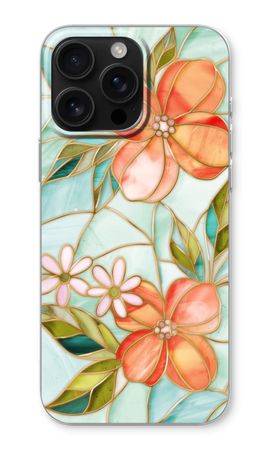 Orange stained glass flower