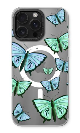 Papillons bleus et verts