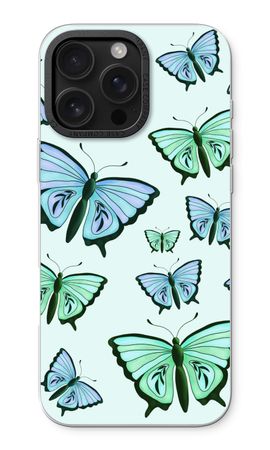 Papillons bleus et verts