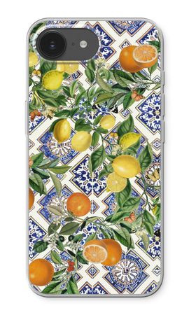 Blue tiles, lemons and oranges