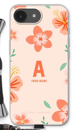Tropical Pink Flowers Monogram