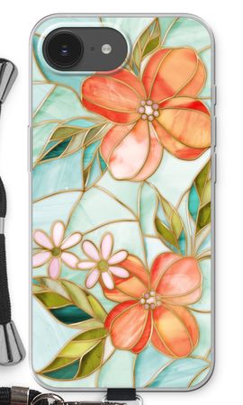 Orange stained glass flower