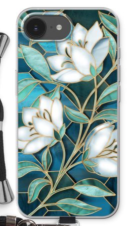 Blue stained glass flowers