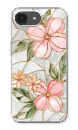 Orange stained glass flower