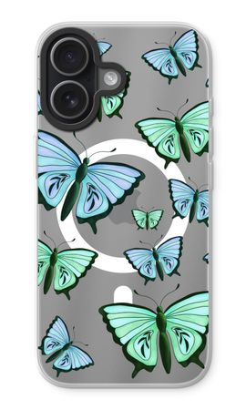 Blå och gröna fjärilar