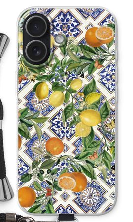 Blue tiles, lemons and oranges
