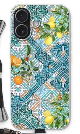 Blue tiles, lemons and oranges