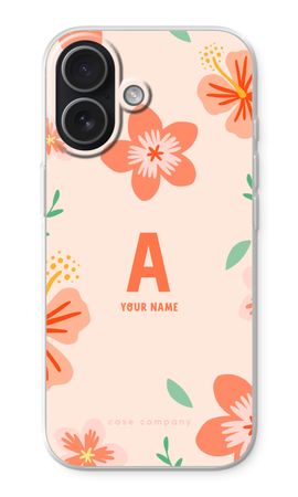 Tropical Pink Flowers Monogram